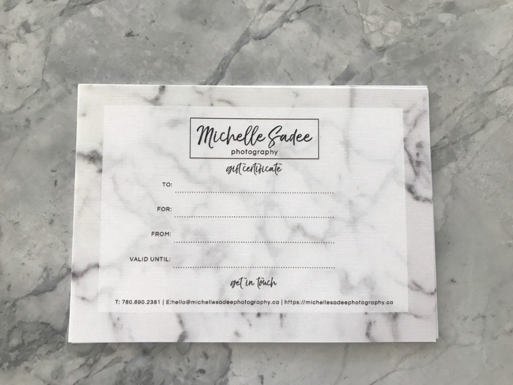 purchase gift certificate from michelle sadee photography
