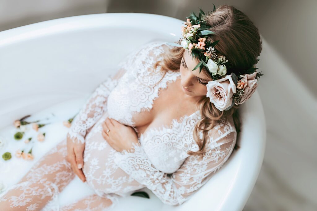 Milk Bath Maternity Photography in Edmonton Alberta