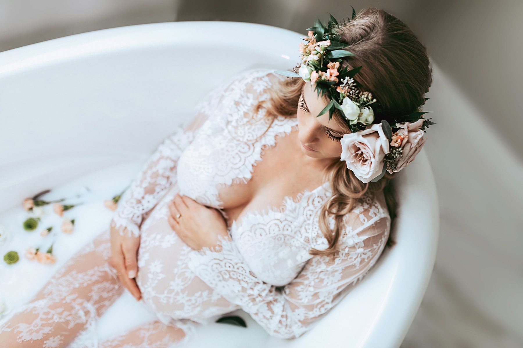 Edmonton milk bath photographer, maternity milk bath photography St Albert, baby milk bath photoshoot Edmonton